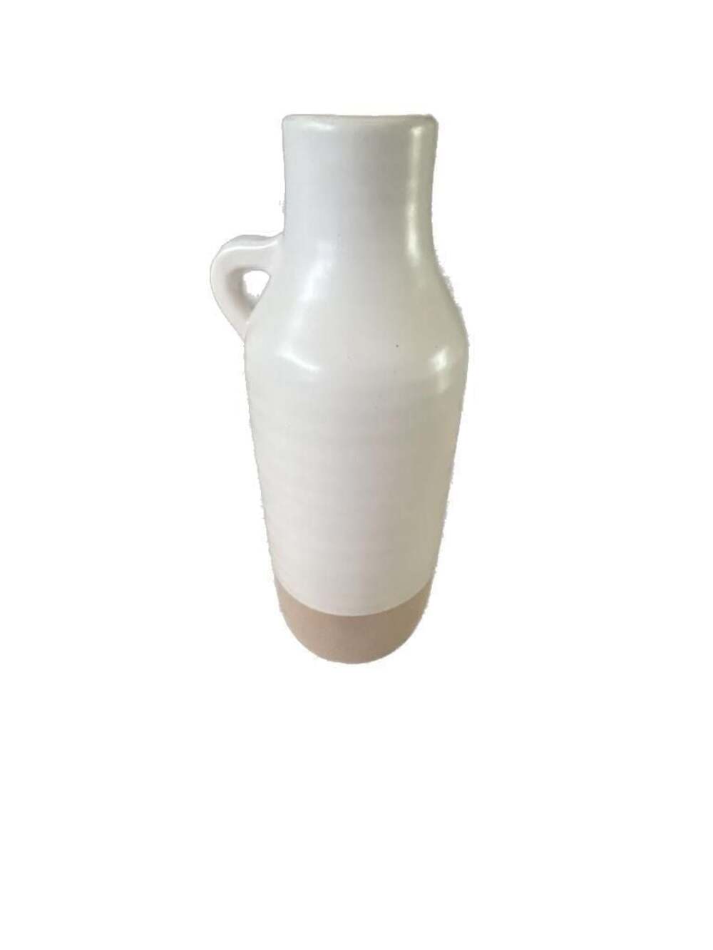 Sagebrook Home Accent White and Tan Neutral Vase, Artisanal Design, Elegant Deco